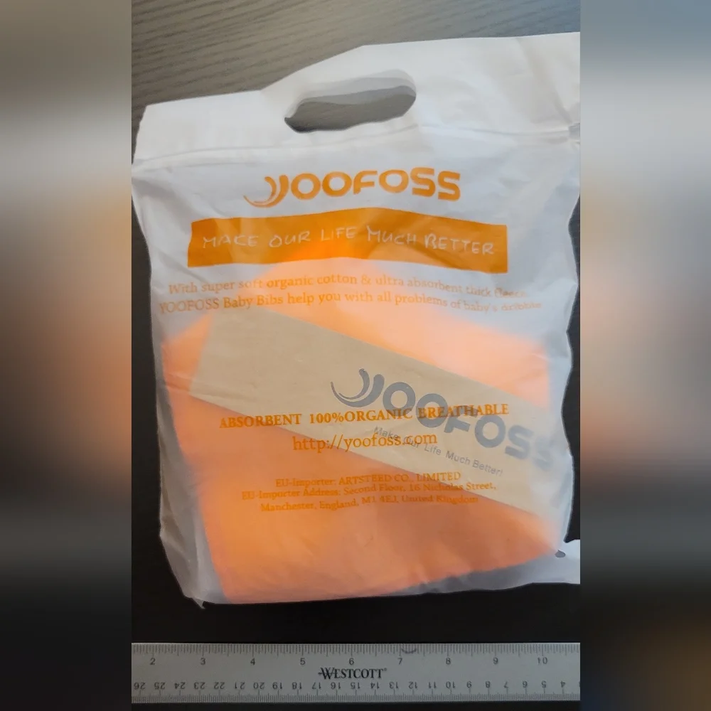Yoofoos bibs 7 black gray blue white green orange Lt gray snaps cotton